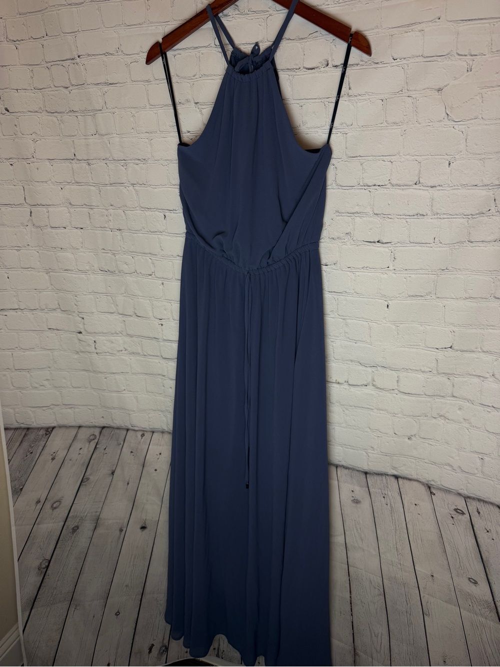 Lulus Slate Blue Halter Maxi Dress Size Small